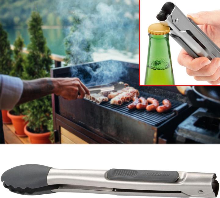 Produktbild Tescoma Grillzange aus Edelstahl, mit Verriegelung mit Silikon-Greifern, 34 cm