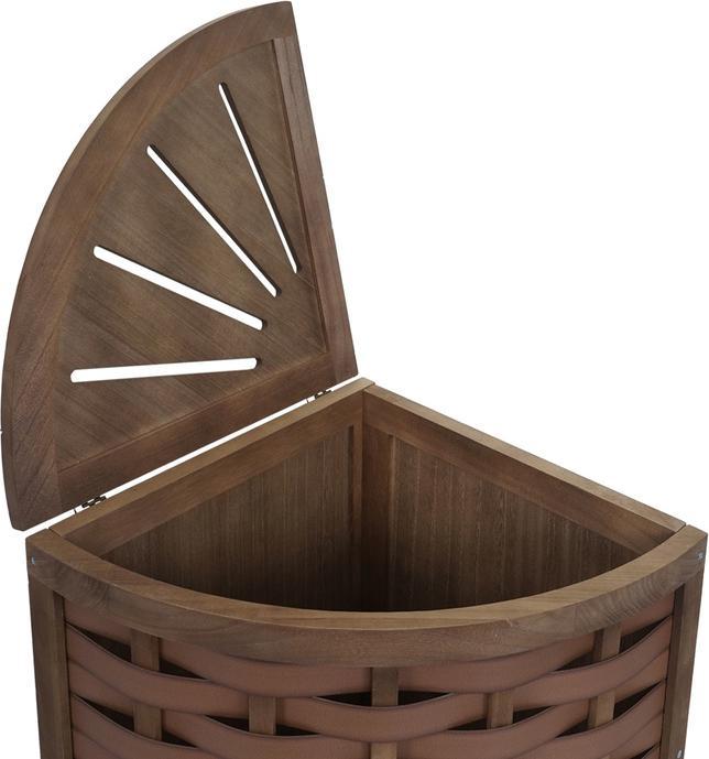 Image du produit Swisshandel24 Panier à linge d'angle HWC-H87, Bac à linge Collecteur de linge Trieur de linge, bois 70L 66x53x38cm (70 l)