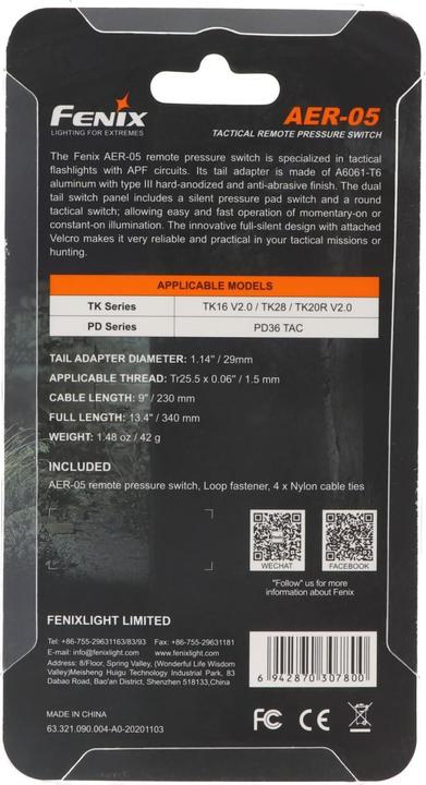 Actual product image Fenix Cable switch AER-05