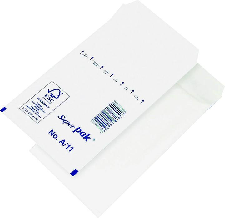 Produktbild Office Products Selbstklebender luftpolsterumschlag, hk, a11, 100x165mm/120x175mm, 10 stück, weiss (12 x 17.5 cm, 10 x)