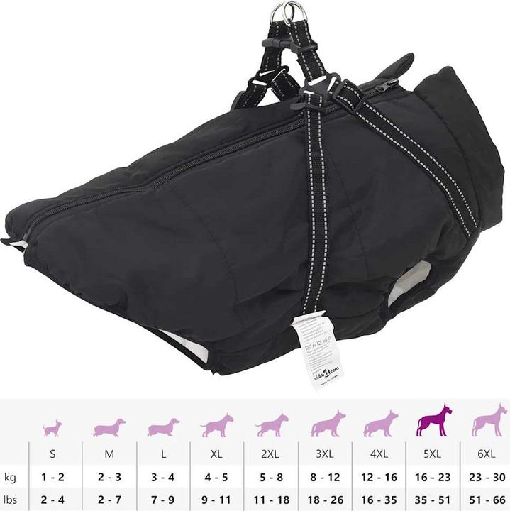 Produktbild VidaXL Hundemantel mit Geschirr Wasserdicht Reflektierend (52, Hundemantel)