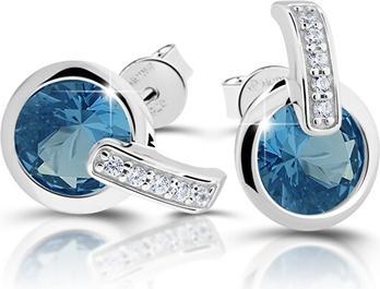 Produktbild Modesi Charming silver earrings with zircons and aquamarine M21063