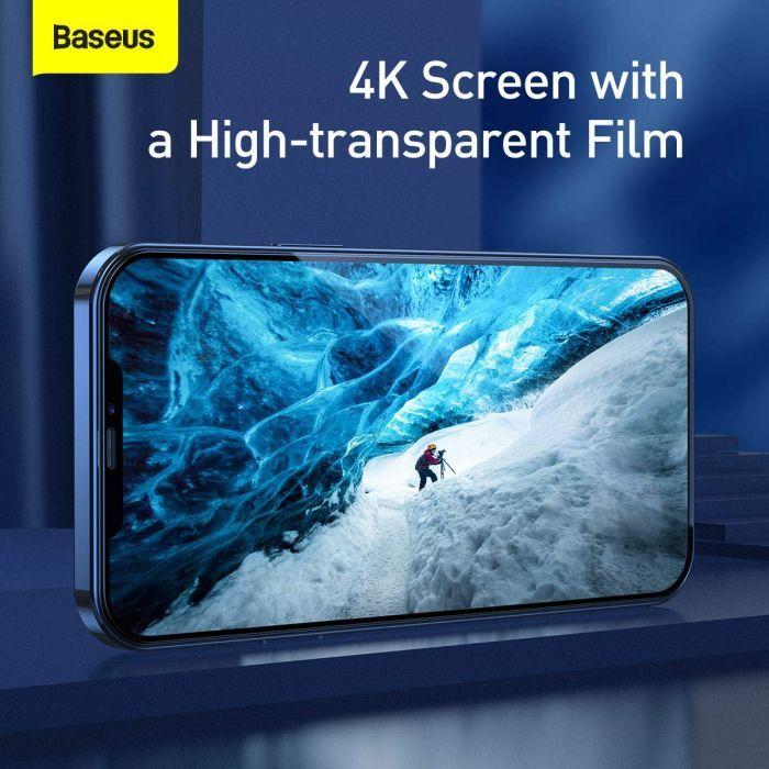 Actual product image Baseus 0.25mm Full-screen and Full-glass Tempered Glass Film For iP 5.4inch 2020(2pcs/pack) Black (2 Piece, Apple iPhone 12 mini)