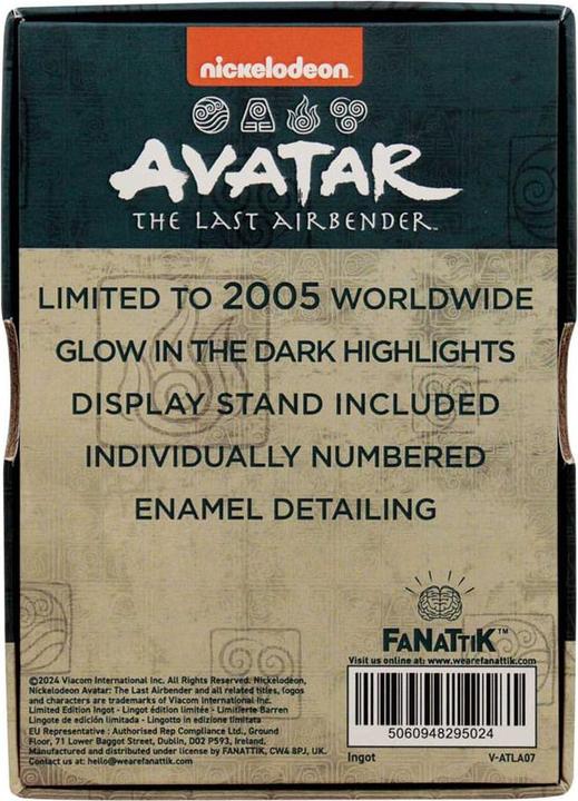 Actual product image Fanattik Avatar The Lord of the Elements Metal Bar Aang Limited Edition