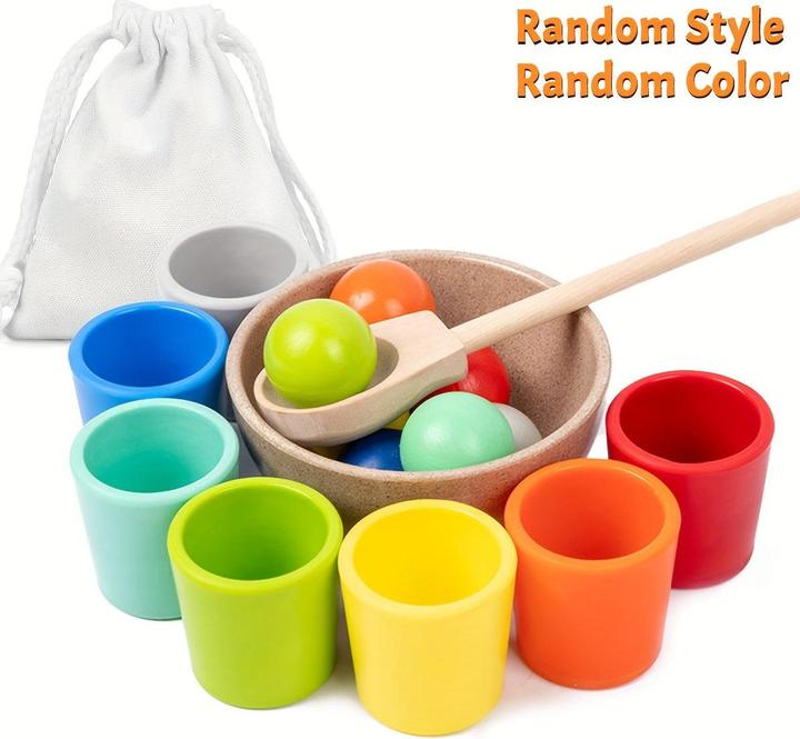 Produktbild Activity Board Hölzerne Regenbogen Ball Farbe Matching Spielzeug, Sortieren Spiel Spielzeug, Farbe Matching und