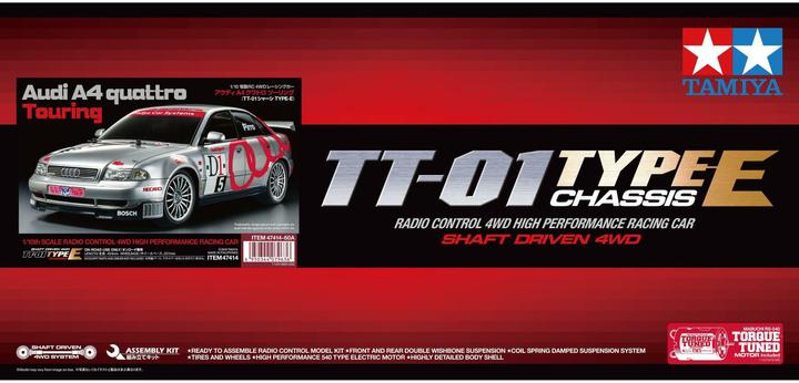 Produktbild Tamiya 1:10 Audi A4 quattro Touring (TT01E) (Kit)