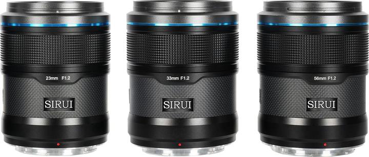 Actual product image Sirui Sniper Set 23mm, 33mm & 56mm F1.2 APSC Auto-Focus Lens Kit (E Mount, Black, Carbon Fibre) (Sony E, APS-C / DX)
