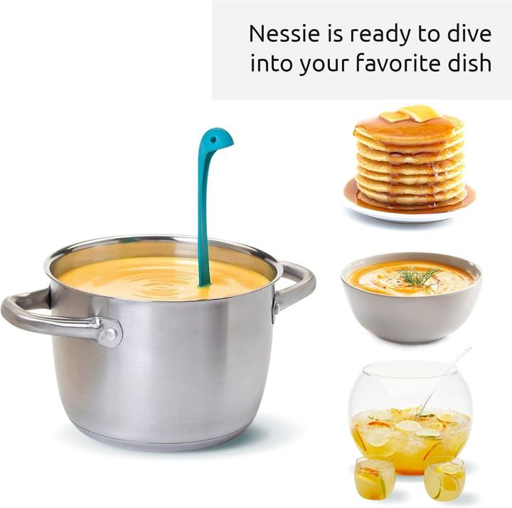Actual product image Ototo Nessie soup spoon dinosaur shape green
