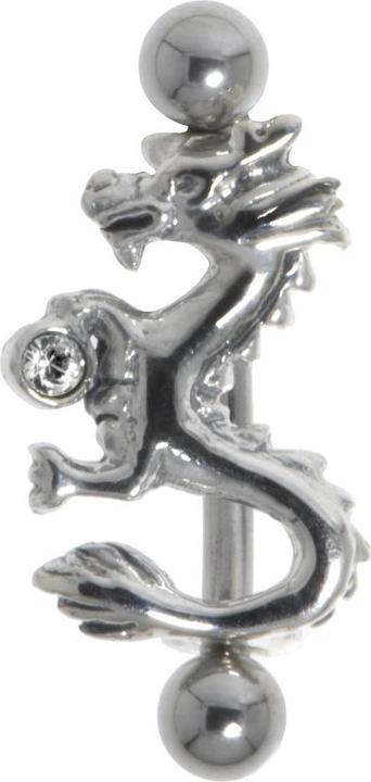 Actual product image Bijouteria Eyebrow Pin (Surgical steel 316L, Crystal, Silver 925)