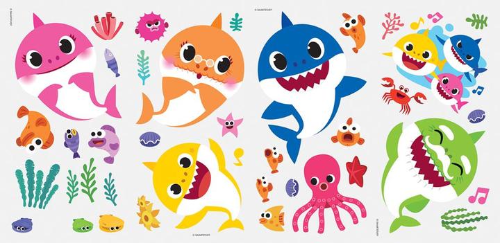 Actual product image Konjac Sponge Baby Shark Wall Stickers