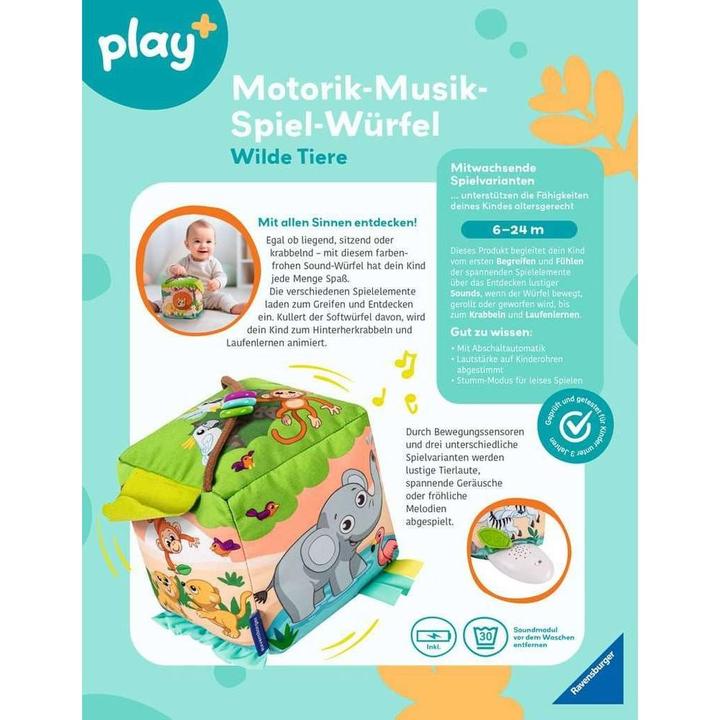 Produktbild Ravensburger Motorik-Musik-Spiel-Würfel: Wilde Tiere