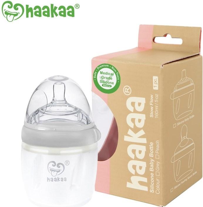 Productafbeelding Haakaa Generation 3 Babyfles 160ml - Grijs