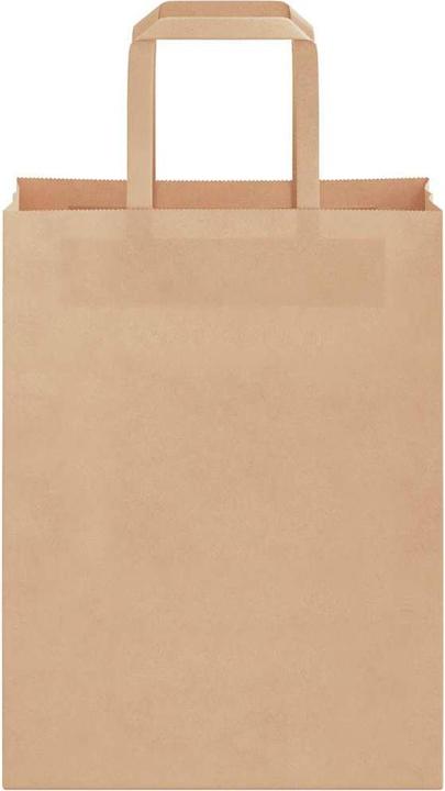 Produktbild VidaXL Kraftpapiertüten 50 Stk. mit Henkel Braun 21x11x28 cm Papiertüte (Geschenktüte, 50 x)
