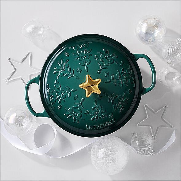 Produktbild Le Creuset Bräter Weihnachten nachtblau (24 cm, Bräter + Schmortopf, Gusseisen)