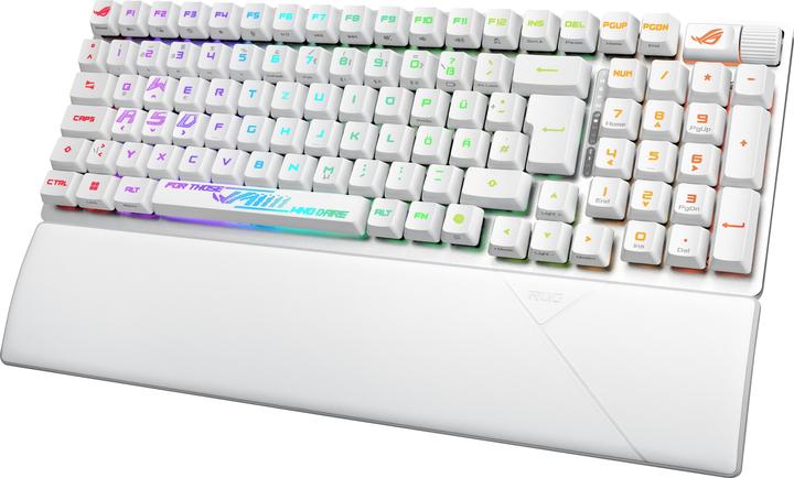Actual product image ASUS Tastatur ROG Strix Scope II 96 RX Wireless WHT (DE, Wireless, Cable)