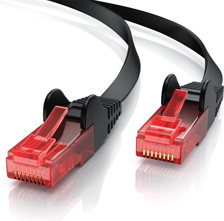 Actual product image CSL CAT.6 network cable flat - Ethernet Gigabit Lan cable RJ45 - comp. CAT.5 CAT.6 CAT.7 CAT.8 (UTP, CAT6, 15 m)