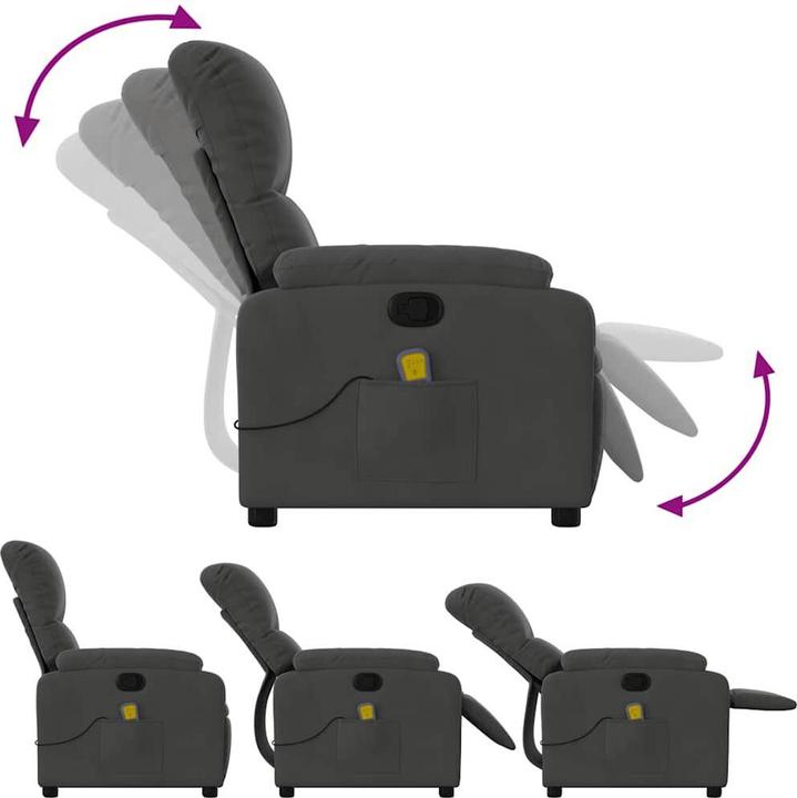 Immagine prodotto VidaXL Sedia da massaggio in tessuto microfibra grigio scuro, colore
