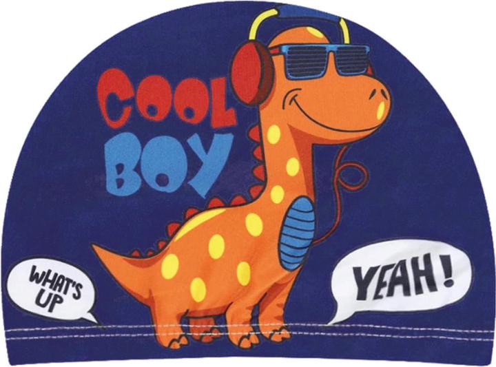 Produktbild Splash & Fun Elastische Stoff Kinder-Badekappe Dinosaurier