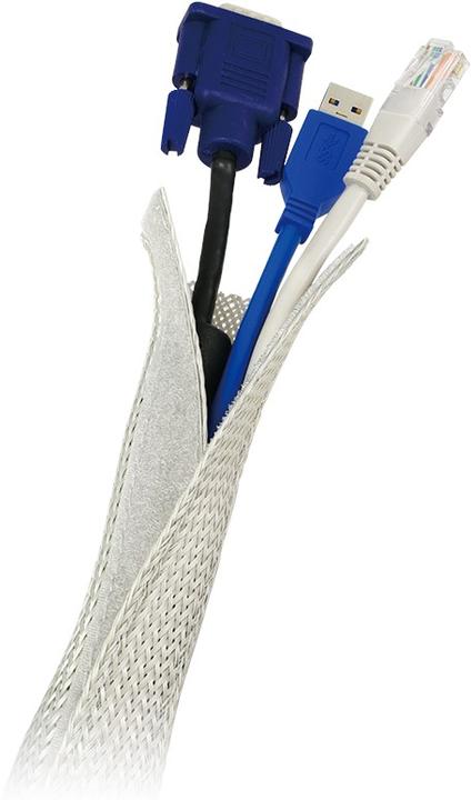 Immagine prodotto LogiLink Fascio di cavi in tessuto, grigio (Foro cavo, 180 cm)