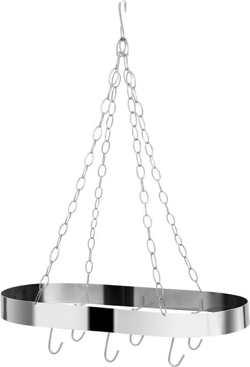 Actual product image Fifty five south Ceiling hanger shelf Oval Silver made of stainless steel 60 x 72 cm (31 x 60 x 72 cm)