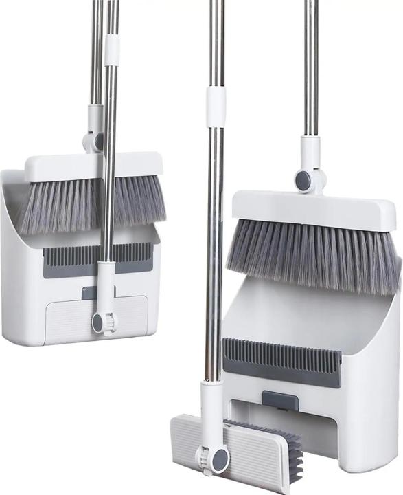 Actual product image Plutoos 3 in 1 Besen und Kehrschaufel Set mit langem Stiel, 90 Grad Windschutz Design