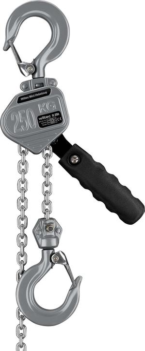 Wiltec Mini Hebelzug bis 250kg Handkettenzug 1,5m Hubhöhe Kettenzug Hebezeug