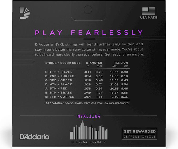 Actual product image D'Addario Nyxl1164 (7 x, Electric guitar, 0.06")