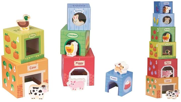 Actual product image Spielba Stacking tower with wooden animals