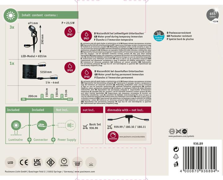 Image du produit Paulmann Plug & Shine Sting Ergänzungsset (520 lm, IP67)