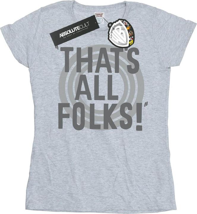 Immagine prodotto Looney Tunes That's All Folks Text Maglietta Donna (M)