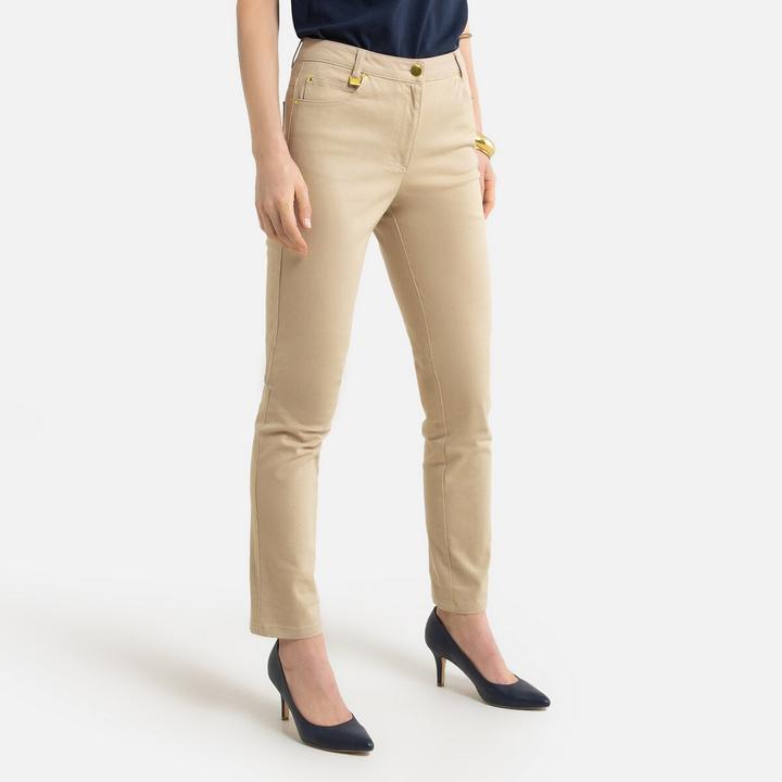 Actual product image Anne Weyburn Straight five-pocket trousers in stretch cotton (38)