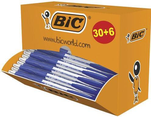 Immagine prodotto Bic Atlantis Classic, Penna a sfera retrattile a clip, ricaricabile, blu, 36 pz. (Trasparente, Blu, 36 x)