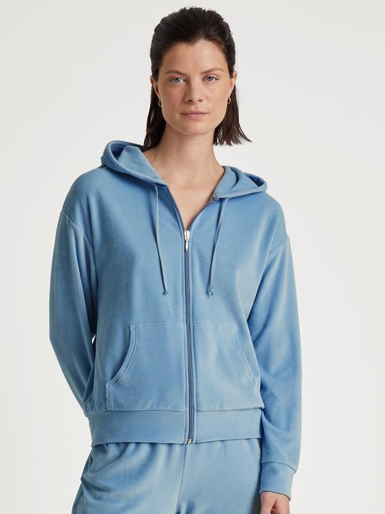 Immagine prodotto Calida Giacca in felpa loungewear "Lounge Velours" blu chiaro (38)
