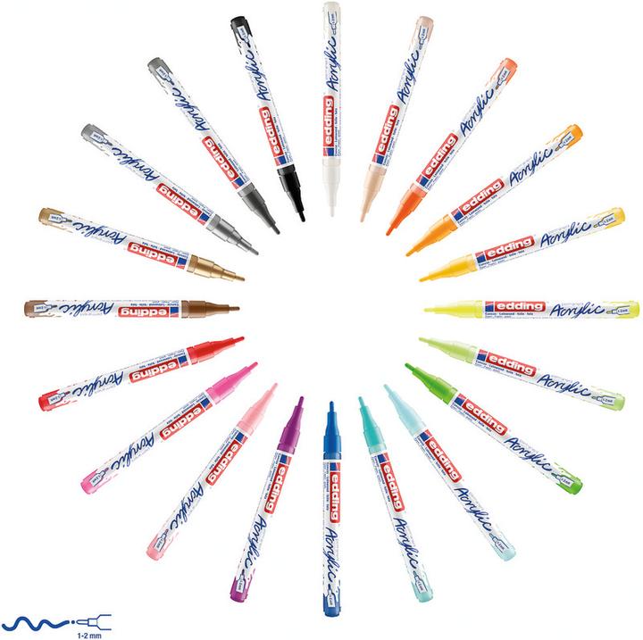 Produktbild Edding Acrylmarker 5300 Fein (Tiefschwarz, 2 mm, 1 x)