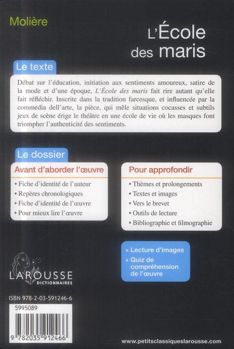 Produktbild L'école des maris : comédie en 3 actes (Französisch, Molière, 2014)