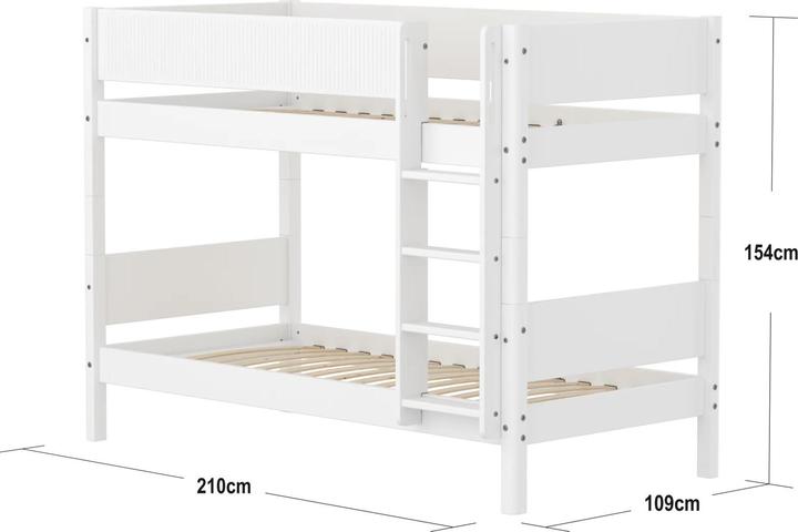 Produktbild Flexa Etagenbett White mit Rillen (90 x 200 cm)