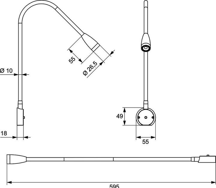 Produktbild L&S LED Bettleseleuchte (195 lm)