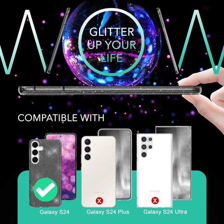 Produktbild Nalia Klare Glitzer Silikon Hülle (Samsung Galaxy S24)
