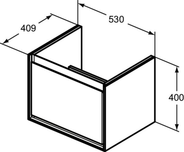 Image du produit Ideal Standard IDS Meuble sous-lavabo CONNECT AIR 535mm f Cube Air 60cm we gl / hgrau ma (53 x 41 x 40 cm)