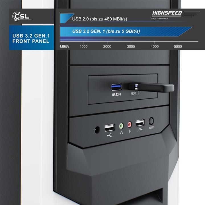 Actual product image CSL USB 3.0 Hub Front Panel 3.5" (USB-A, 2 Ports)