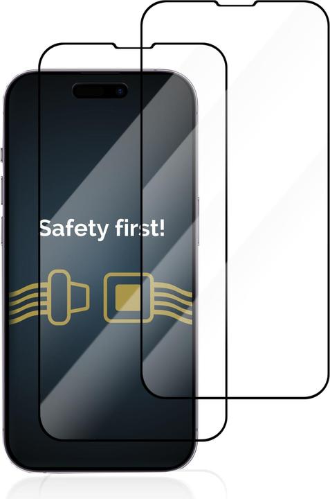 Actual product image Savvies Full-screen armoured glass screen protector (2 Piece, Apple iPhone 14 Pro)
