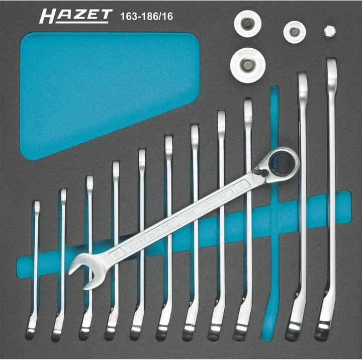 Immagine prodotto HAZET Serie di chiavi combinate a forchetta/ad anello con cricchetto ∙ con adattatori ad attacco qu… (8 mm, 9 mm, 10 mm, 11 mm, 12 mm, 13 mm, 14 mm, 15 mm, 16 mm, 17 mm, 18 mm, 19 mm)