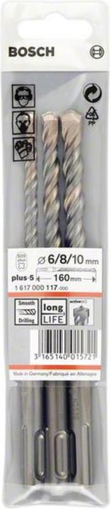 Produktbild Bosch Zubehör SDS plus-5 Hammerbohrer-Set, 3-tlg., 6/8/10 mm (6 mm, 10 mm, 8 mm)