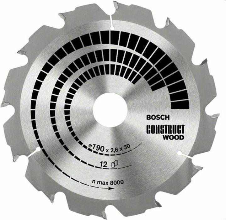 Bosch Professional Zubehör Lama per sega circolare PRO Construct Wood, 190 x 2,6 x 30 mm