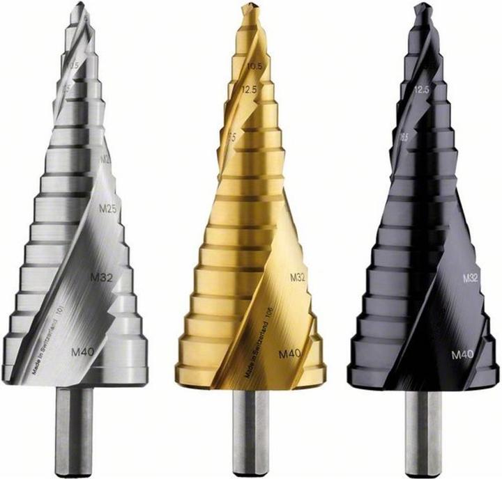 Produktbild Bosch Professional Zubehör Stufenbohrer HSS, für Kabelverschraubungen, M10-M40, 10 mm, 125,5 mm, 16 Stufen (10 mm)