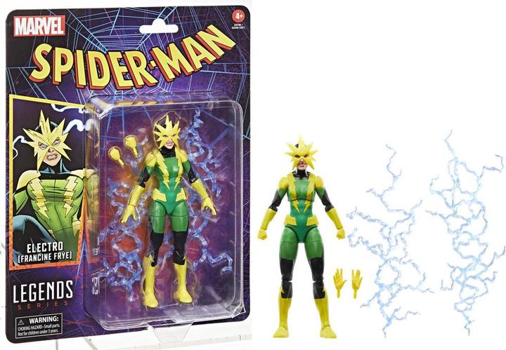 Actual product image Hasbro Spider-Man Marvel Legends Retro Actionfigur Electro (Francine Frye) 15 cm