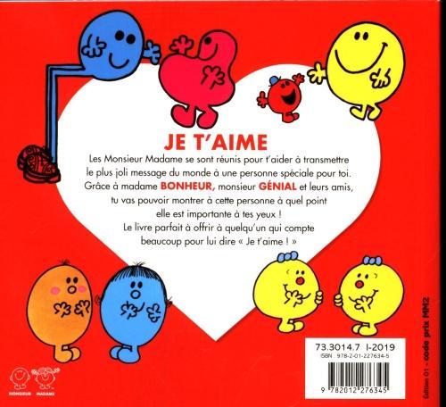 Image du produit Les Monsieur Madame : je t'aime (Français, Hargreaves Roger, 2021)