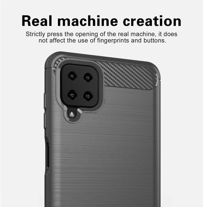 Image du produit Cadorabo TPU Ultra Slim carbon edelstahl Combi Cover (Samsung Galaxy A12, Samsung Galaxy M12)