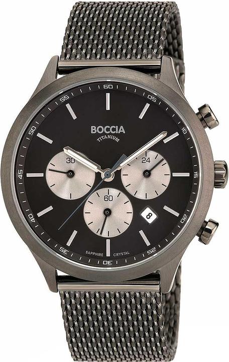 Actual product image Boccia 3750-06 Men's Watch Chronograph Titanium 41mm 5ATM (Chronograph, 41 mm)