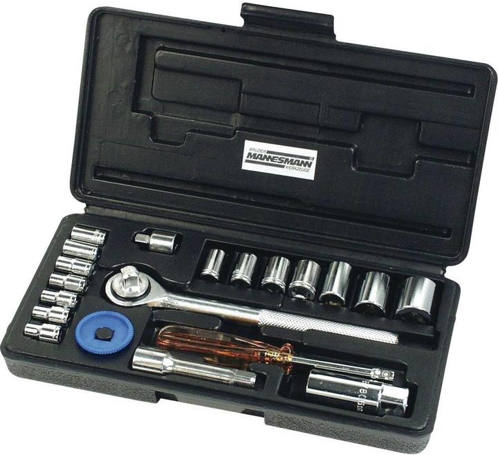 Produktbild Mannesmann Steckschlüsselsatz metrisch 1/ (12 mm, 14 mm, 17 mm, 10 mm, 6 mm, 8 mm, 4 mm, 5 mm, 5.5 mm, 11 mm, 3/8", 4.5 mm, 9 mm, 7 mm, 13 mm)
